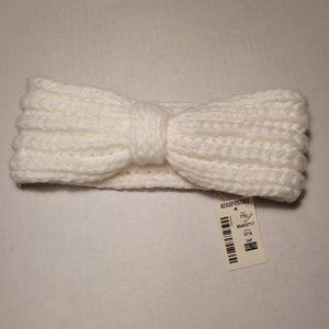 Aeropostale White Fluffy Bow Knit Headband